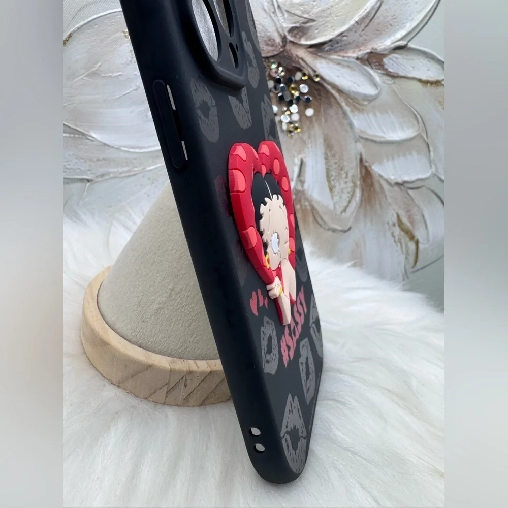 Sassy Betty Boop Black and Red Apple iPhone 15 Pro Max Case
